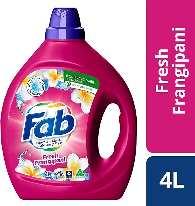 81dDuVxnyVL._AC_SX679_ Fab Fresh Frangipani Front and Top Loader Laundry Liquid Detergent 4 Litre - Image 1